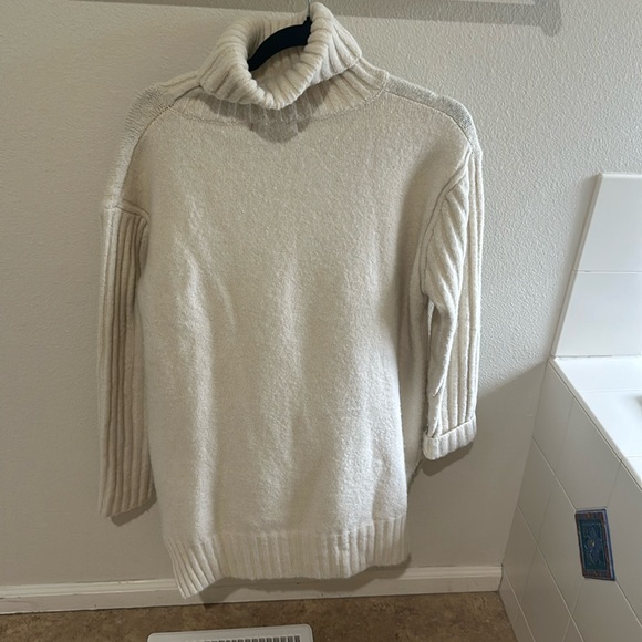 All in Favor Sweaters - All in favor women’s beige turtleneck ribbed sweater.  Versatile, stylish.